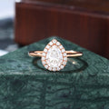 Pear shape Moissanite rose gold engagement Ring.