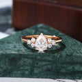 Pear shape moissanite rose gold engagement Ring.