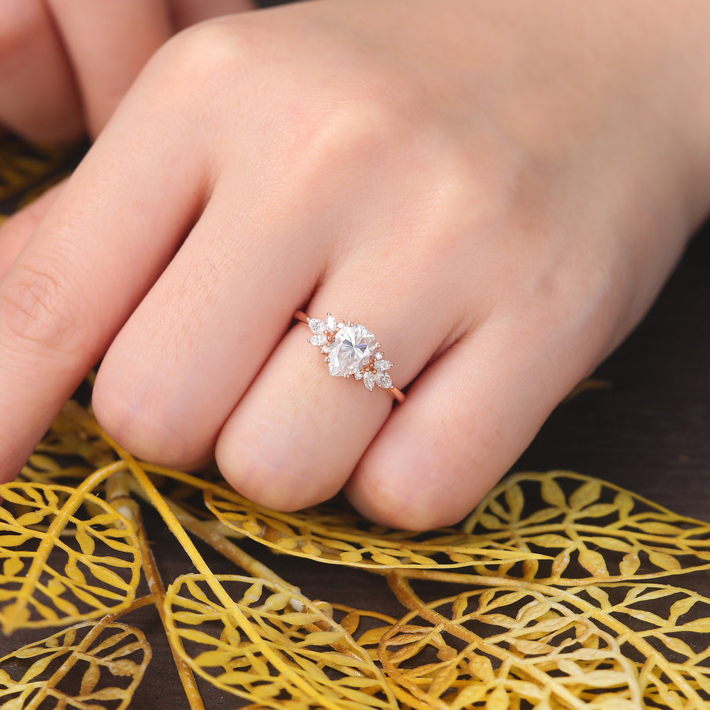 Pear shape  moissanite rose gold engagement Ring.