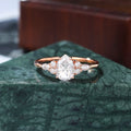 Pear shape moissanite rose gold engagement Ring.
