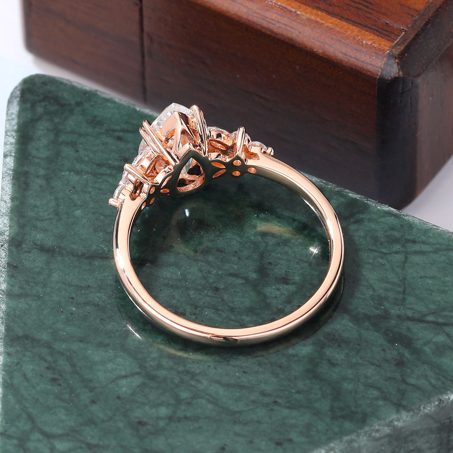 1.2ct Pear shape Lab-grown Diamond rose gold engagement ring, anniversary gift .S925/10k/14k/18k