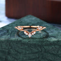 Art deco moissanite engagement ring vintage rose gold ring unique prong set anniversary promise bridal ring.S925/10k/14k/18/gold