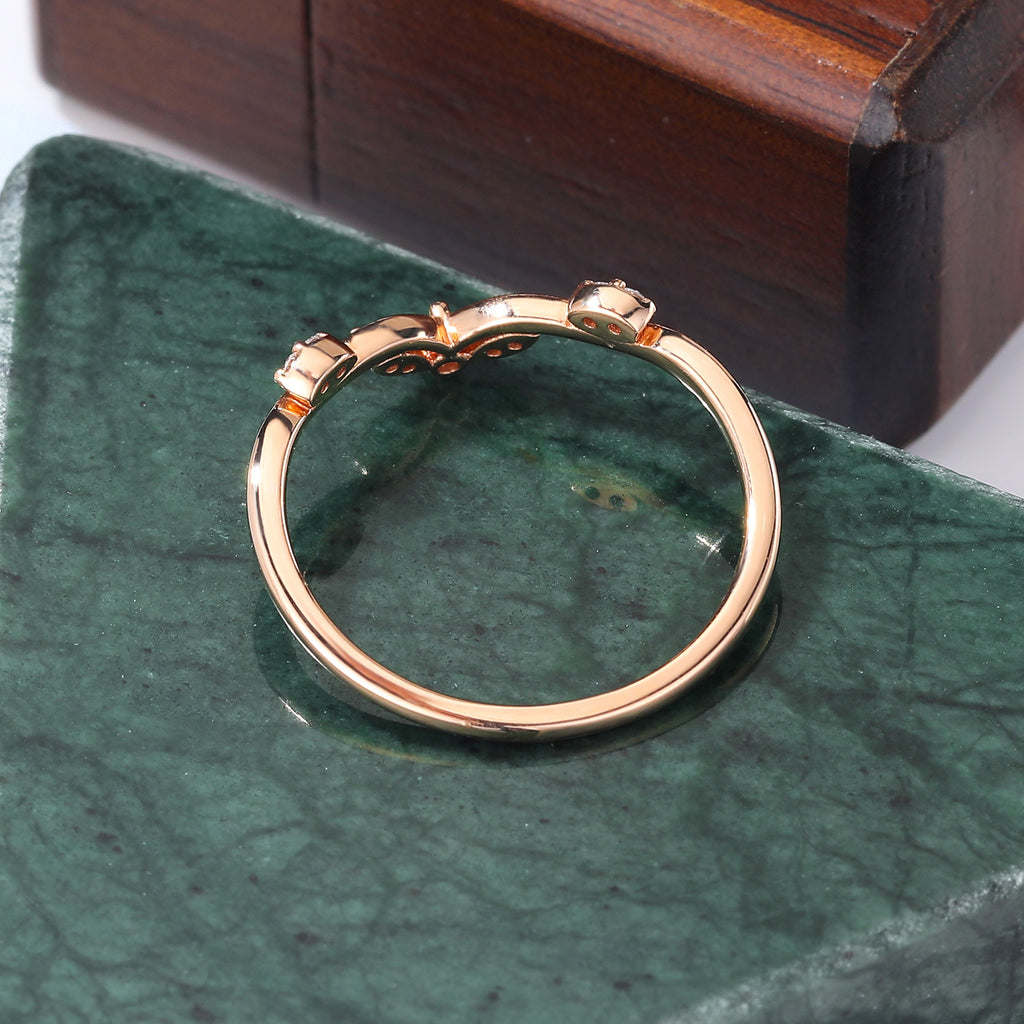 Art deco moissanite engagement ring vintage rose gold ring unique prong set anniversary promise bridal ring.S925/10k/14k/18/gold