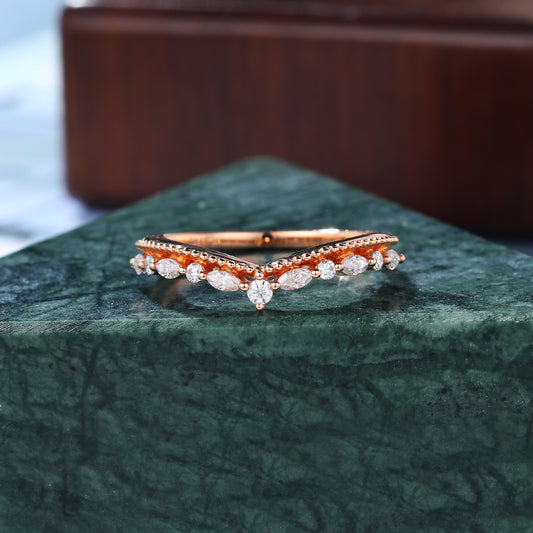 Round cut natural diamond engagement ring vintage rose gold ring unique 10K/14K/18K ring prong set anniversary promise bridal ring