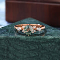 Round cut Moss Agate engagement ring,  S925/10k/14k/18k gold