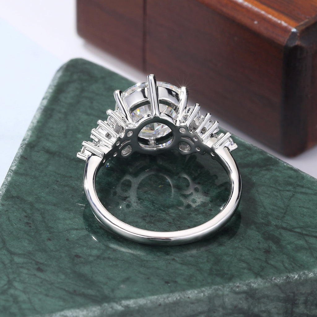 2.5CT Round cut moissanite white gold engagement ring 925silver/10K/14k/18k gold , unique rose/yellow gold bridal ring .Anniversary Gift.