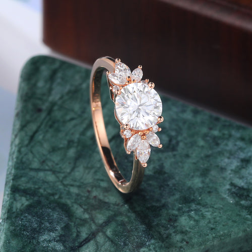 1.0ct Round cut Lab grown diamond rose gold engagement Ring.