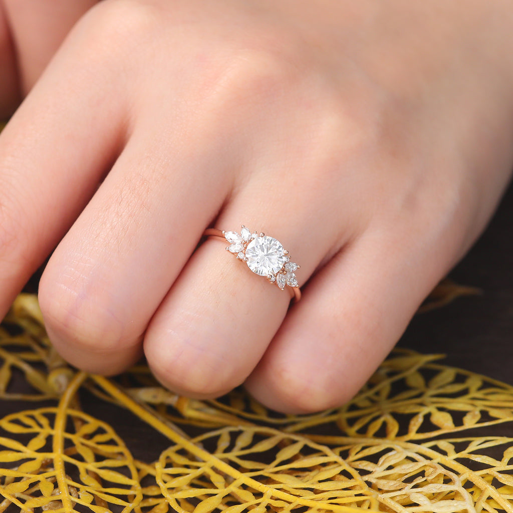 1.0ct Round cut Lab grown diamond rose gold engagement Ring.