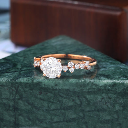 1.0ct Round cut Lab grown diamond rose gold engagement Ring.