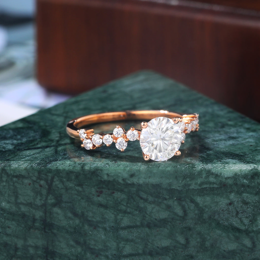 1.0ct Round cut Lab grown diamond rose gold engagement Ring.