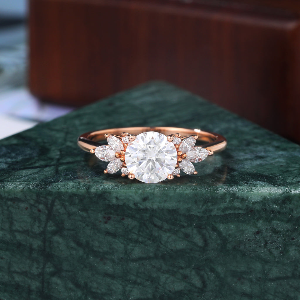 1.0ct Round cut Lab grown diamond rose gold engagement Ring.