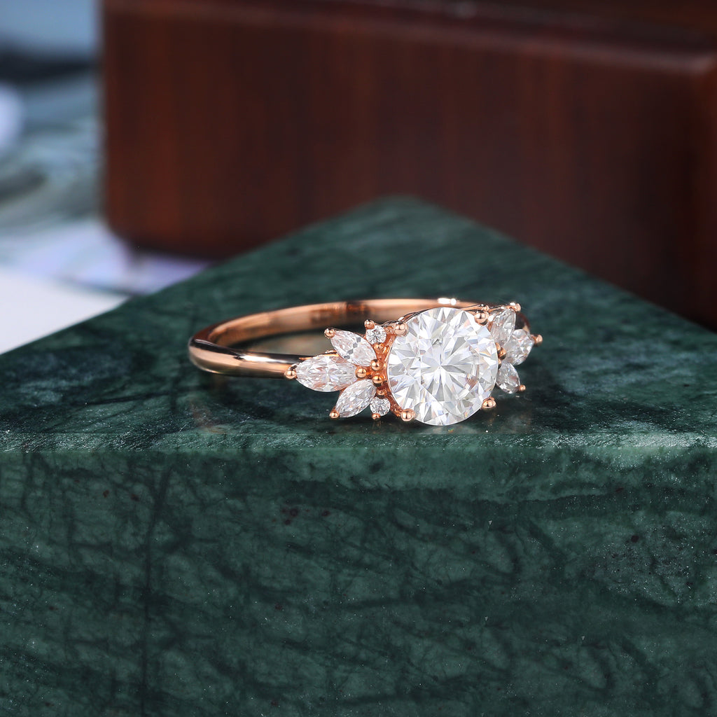 1.0ct Round cut Lab grown diamond rose gold engagement Ring.