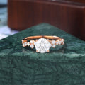 1.0ct Round cut moissanite rose gold engagement Ring.