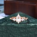 Kite cut moissanite rose gold engagement Ring.  S925/10k/14k/18k. yellow/white gold