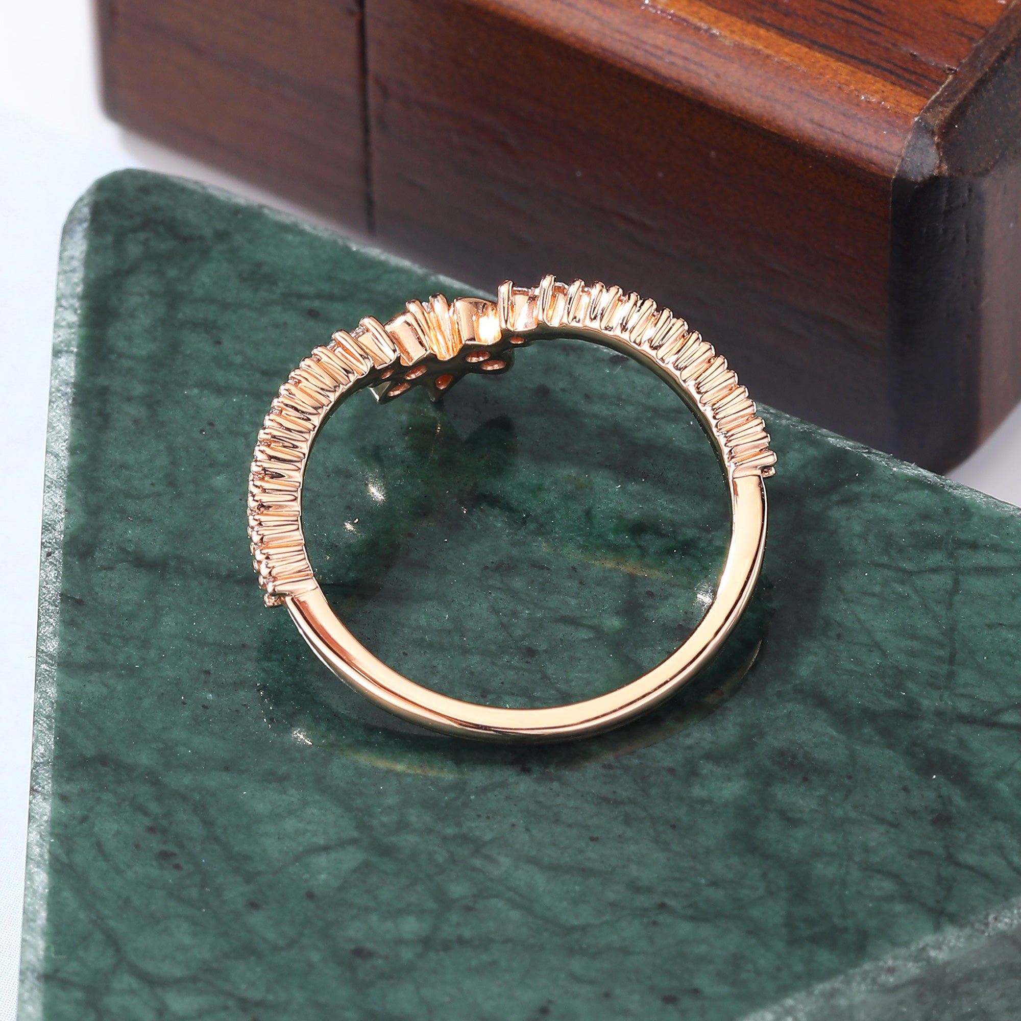 kite cut  Diamond engagement ring vintage unique rose gold ring  prong set anniversary promise bridal ring