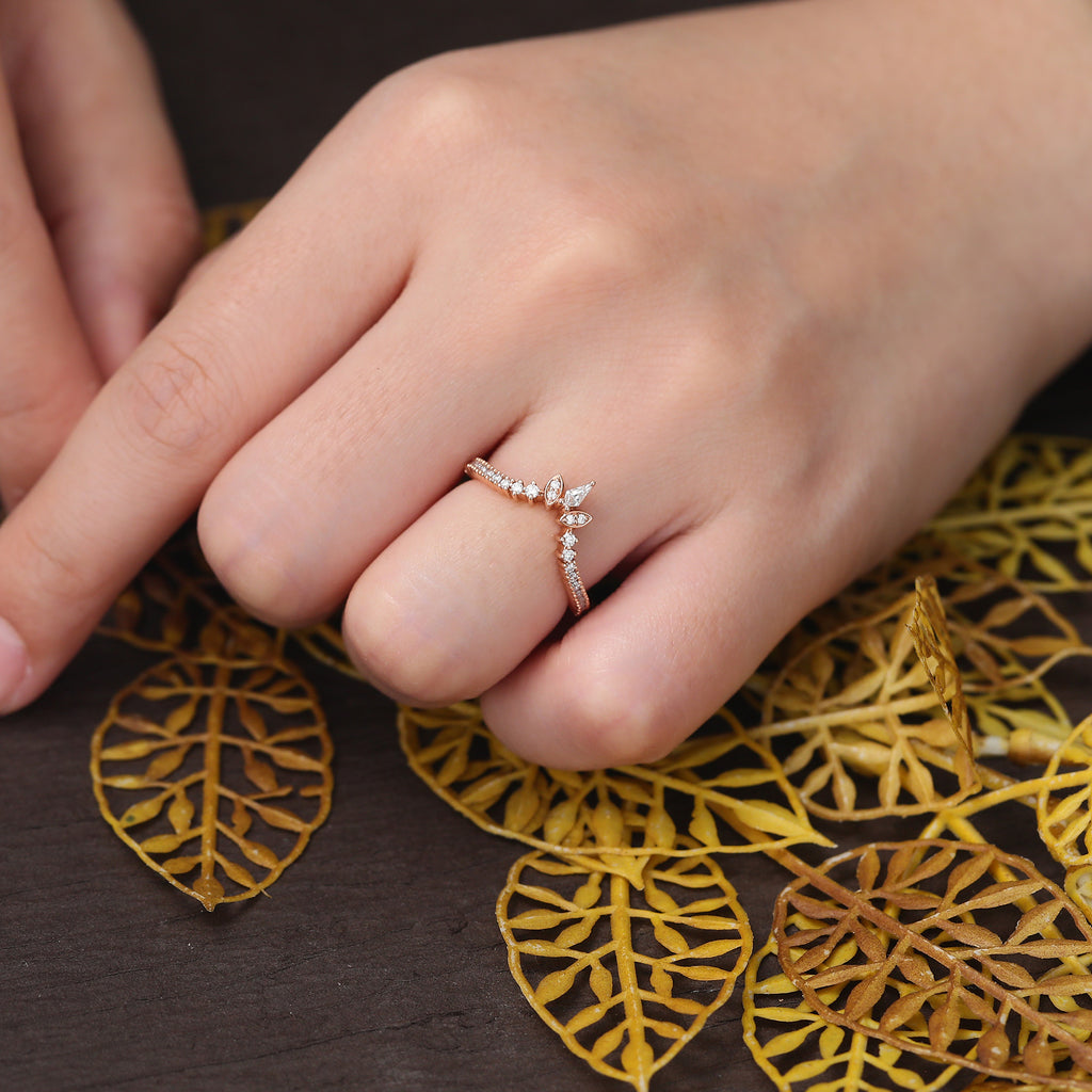 kite cut  moissanite engagement ring vintage unique rose gold ring  prong set anniversary promise bridal ring