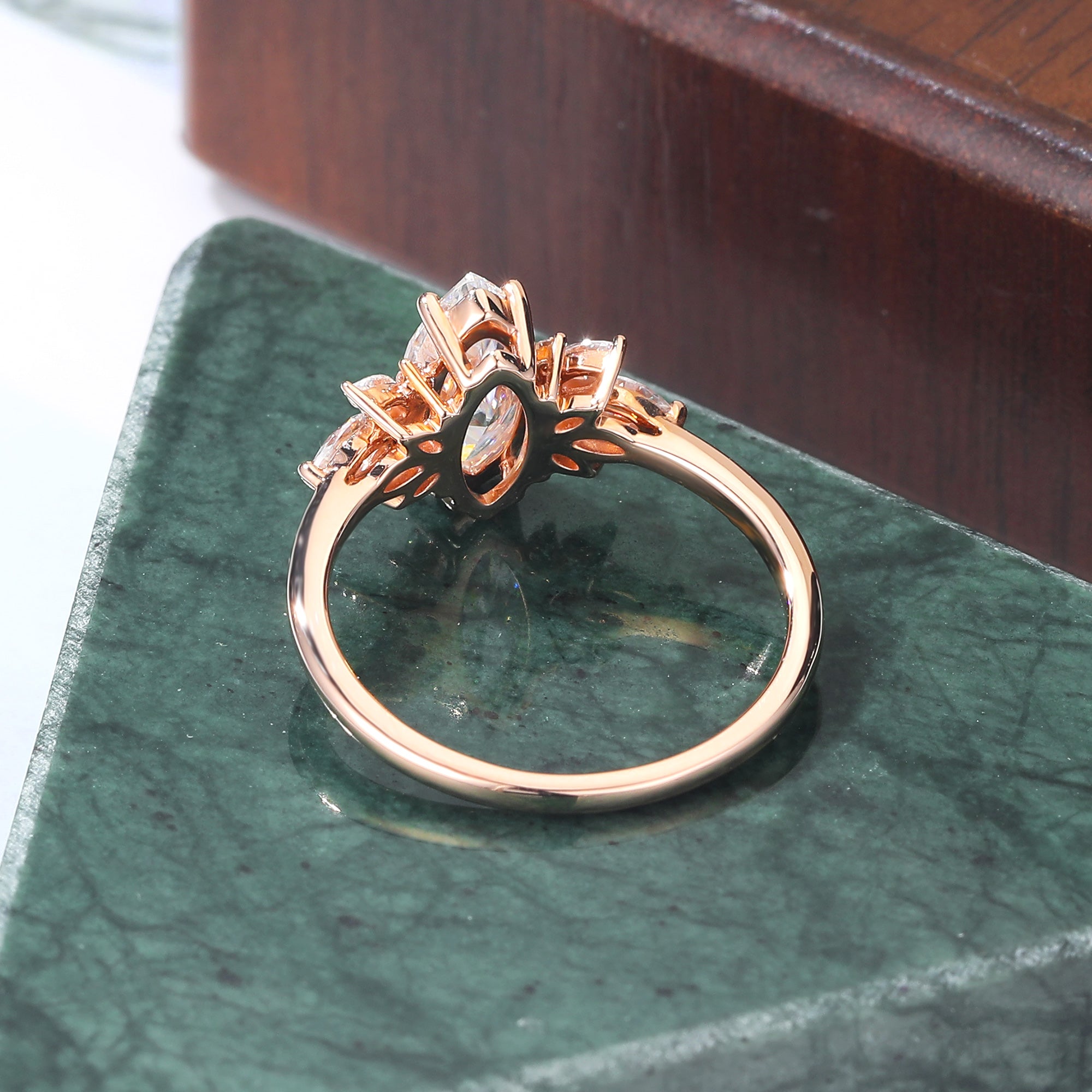 1.0CT Marquise cut Lab grown diamond rose gold engagement Ring.