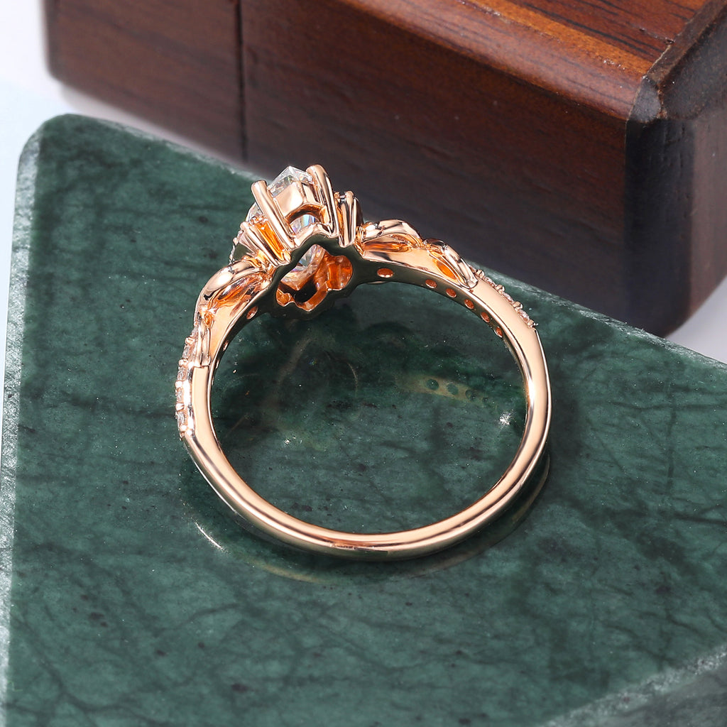 Marquise Lab grown diamond engagement ring,  rose/yellow/white gold ,S925/10K/14/18k gold.