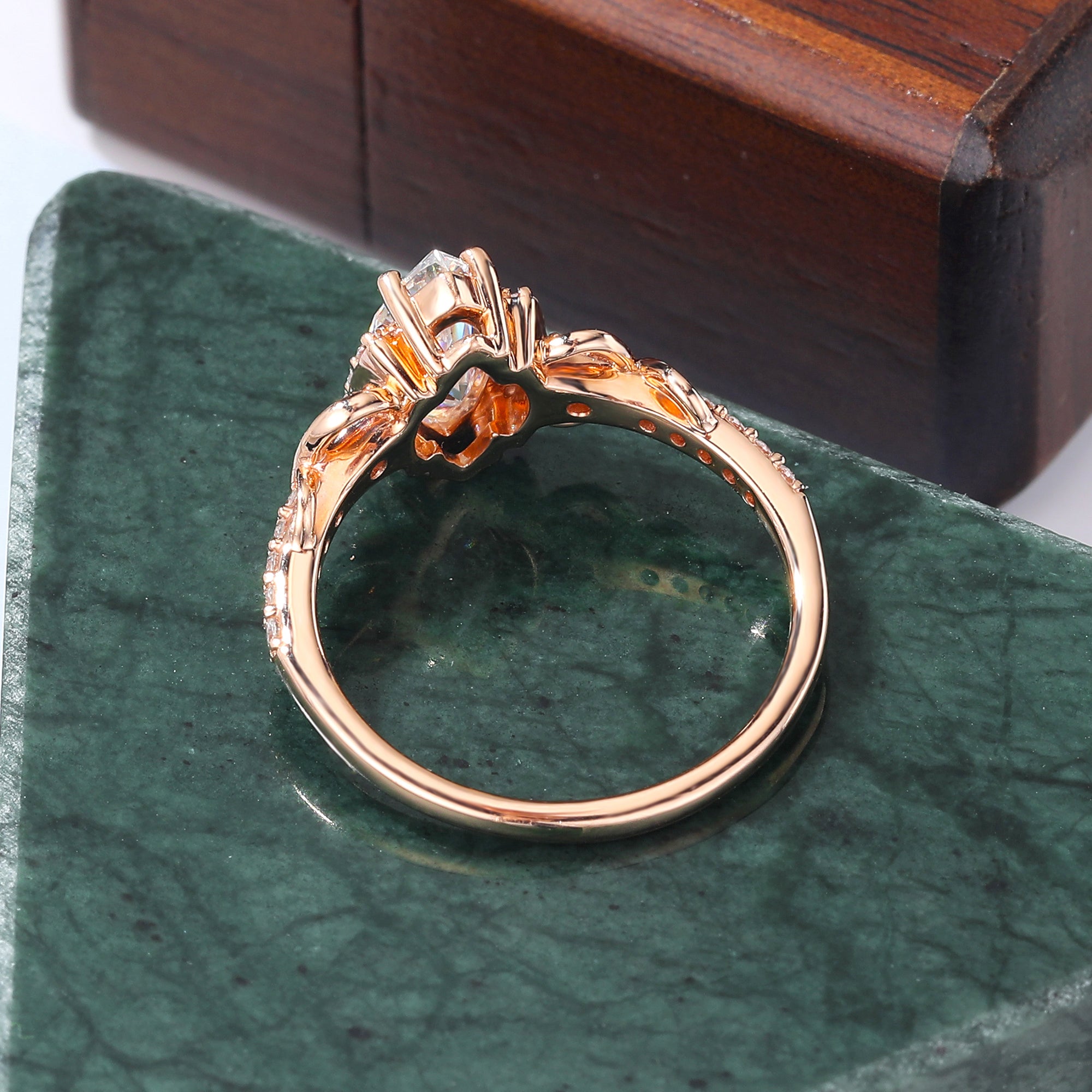 Marquise Lab grown diamond engagement ring,  rose/yellow/white gold ,S925/10K/14/18k gold.