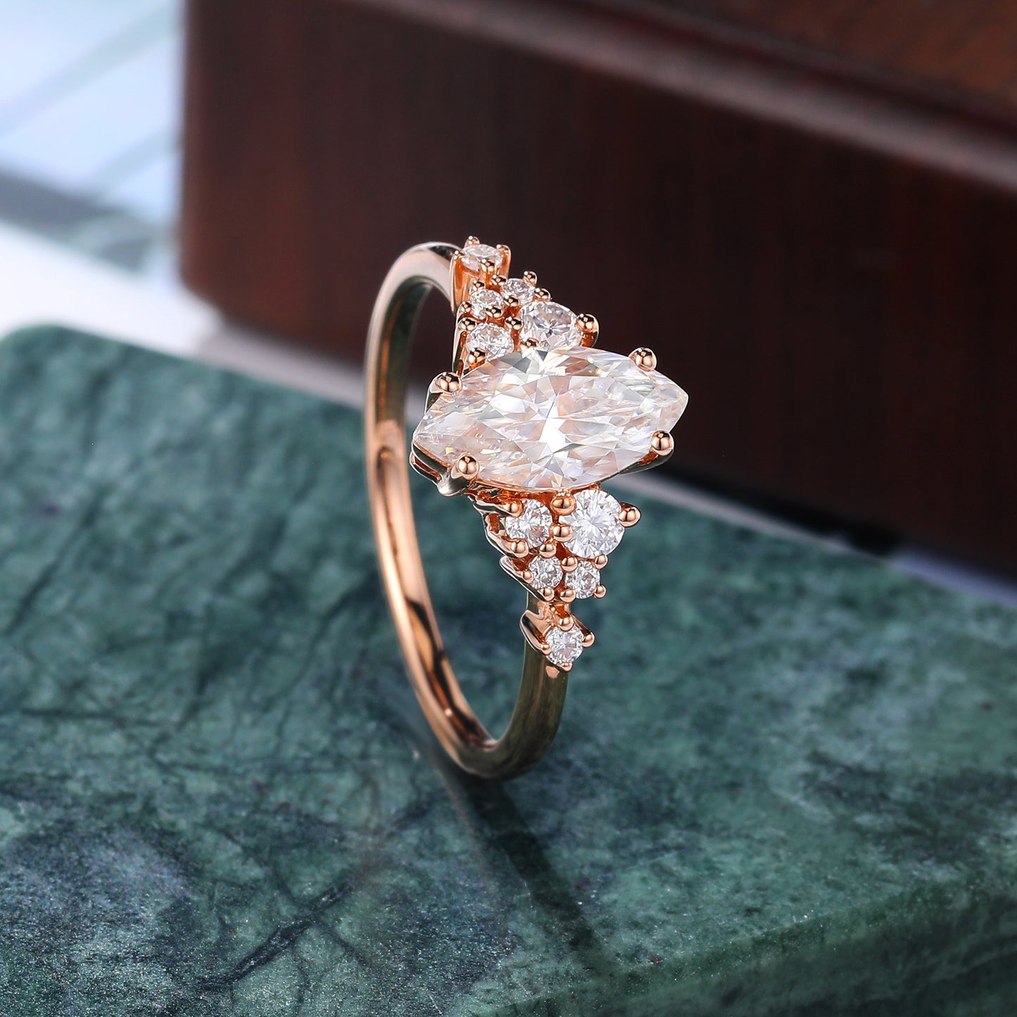 1.0ct Marquise cut Lab-grown Diamond rose gold engagement ring, vintage yellow/white gold ring 10k/14k/18k gold ring ,Anniversary Gift