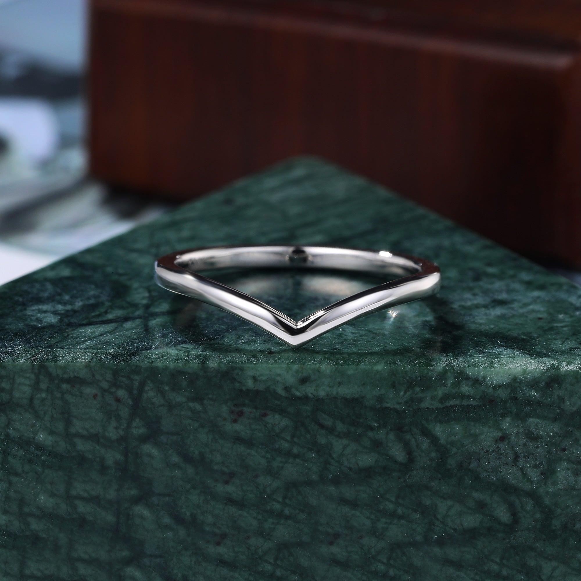 Curved white gold  wedding band. S925/10k/14k/18k gold.  rose gold/white gold/yellow gold ring.